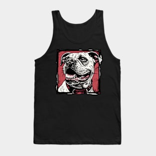 Retro Art American Bully Dog Lover Tank Top